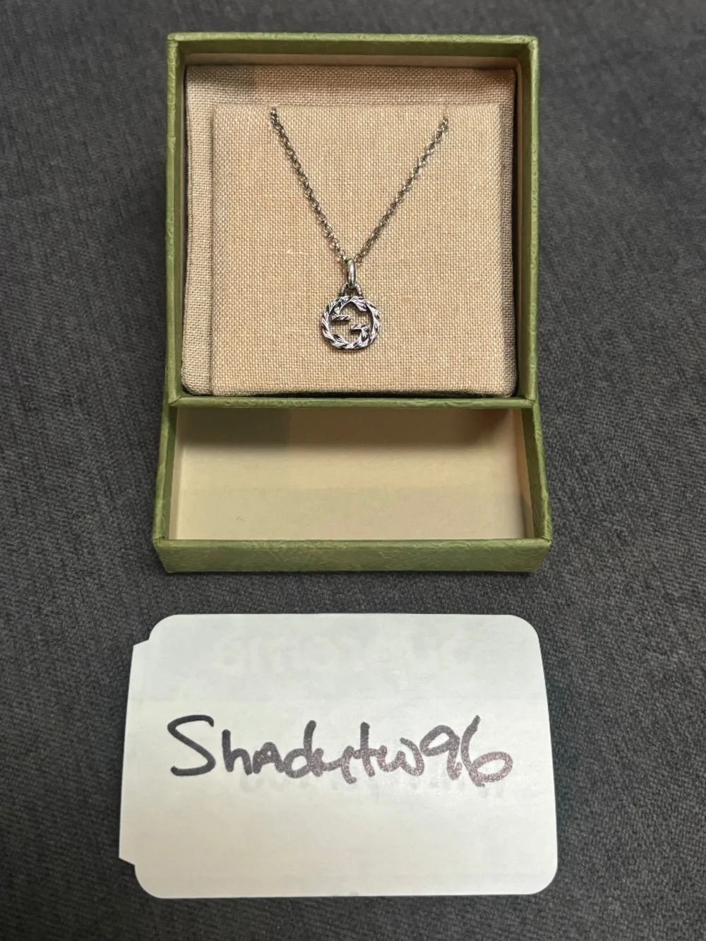 Gucci Silver Interlocking Pendant Necklace